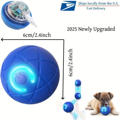 Fuzztik Interactive Dog Toy Ball 2025 Upgrade Durable TPR Material USB Rechargeable Automatic Rolling & Vibrating Ball for Small Medium Large Dogs Anti-Biting High-Quality
