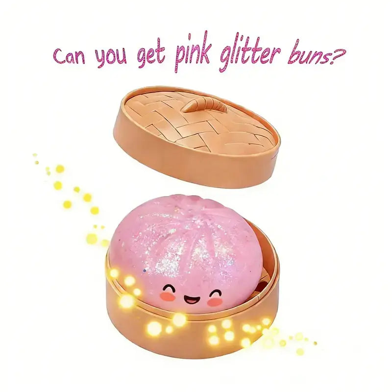 Glitter Series Expressive Big Dumpling Squishy Blind Box, Mysecret Bun Fidget Toy, Soft TPR, Stress Relief, Unboxing Surprise, Random Rare Style. Ideal for Graduation, Valentine’S Day & Easter, Great for Students and Kids to Exchange Gifts.