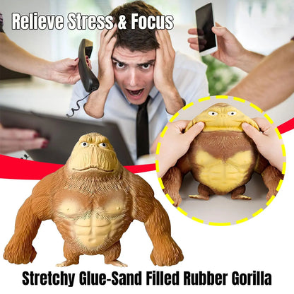 Stress Relief Squeezing Monkey Toy - Soft Gorilla Figure for Kids and Adults - Squishy and Stretchy - HIGH-END TPR Material - Strong and Reliable
