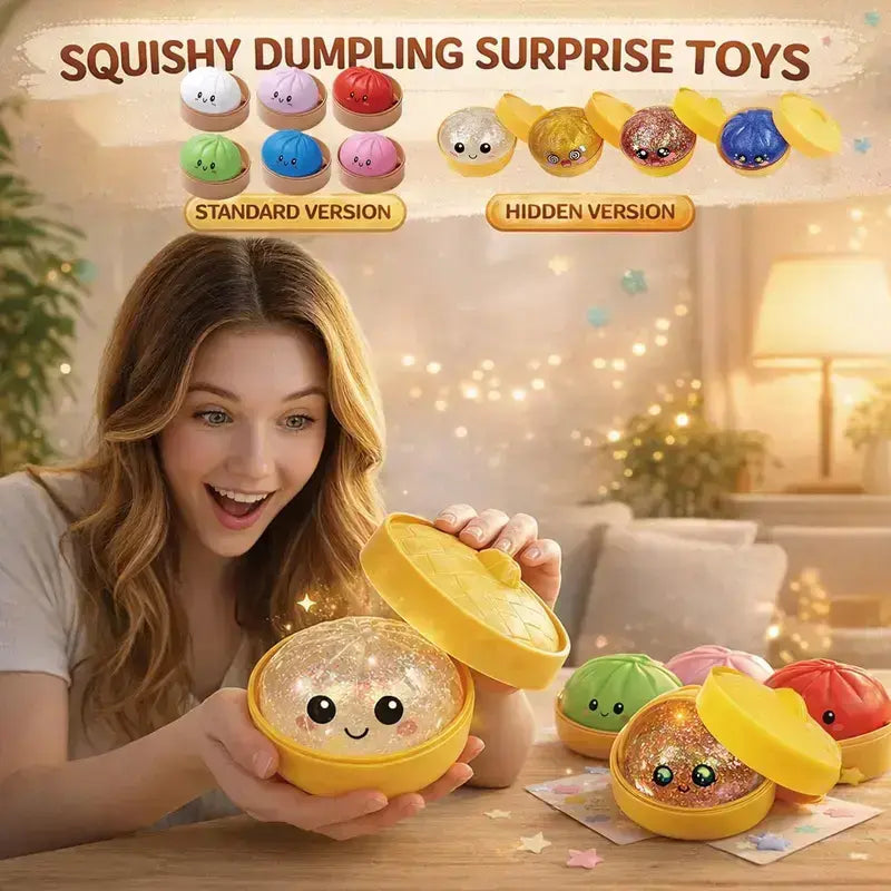 Glitter Series Expressive Big Dumpling Squishy Blind Box, Mysecret Bun Fidget Toy, Soft TPR, Stress Relief, Unboxing Surprise, Random Rare Style. Ideal for Graduation, Valentine’S Day & Easter, Great for Students and Kids to Exchange Gifts.