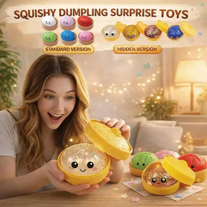 Glitter Series Expressive Big Dumpling Squishy Blind Box, Mysecret Bun Fidget Toy, Soft TPR, Stress Relief, Unboxing Surprise, Random Rare Style. Ideal for Graduation, Valentine’S Day & Easter, Great for Students and Kids to Exchange Gifts.