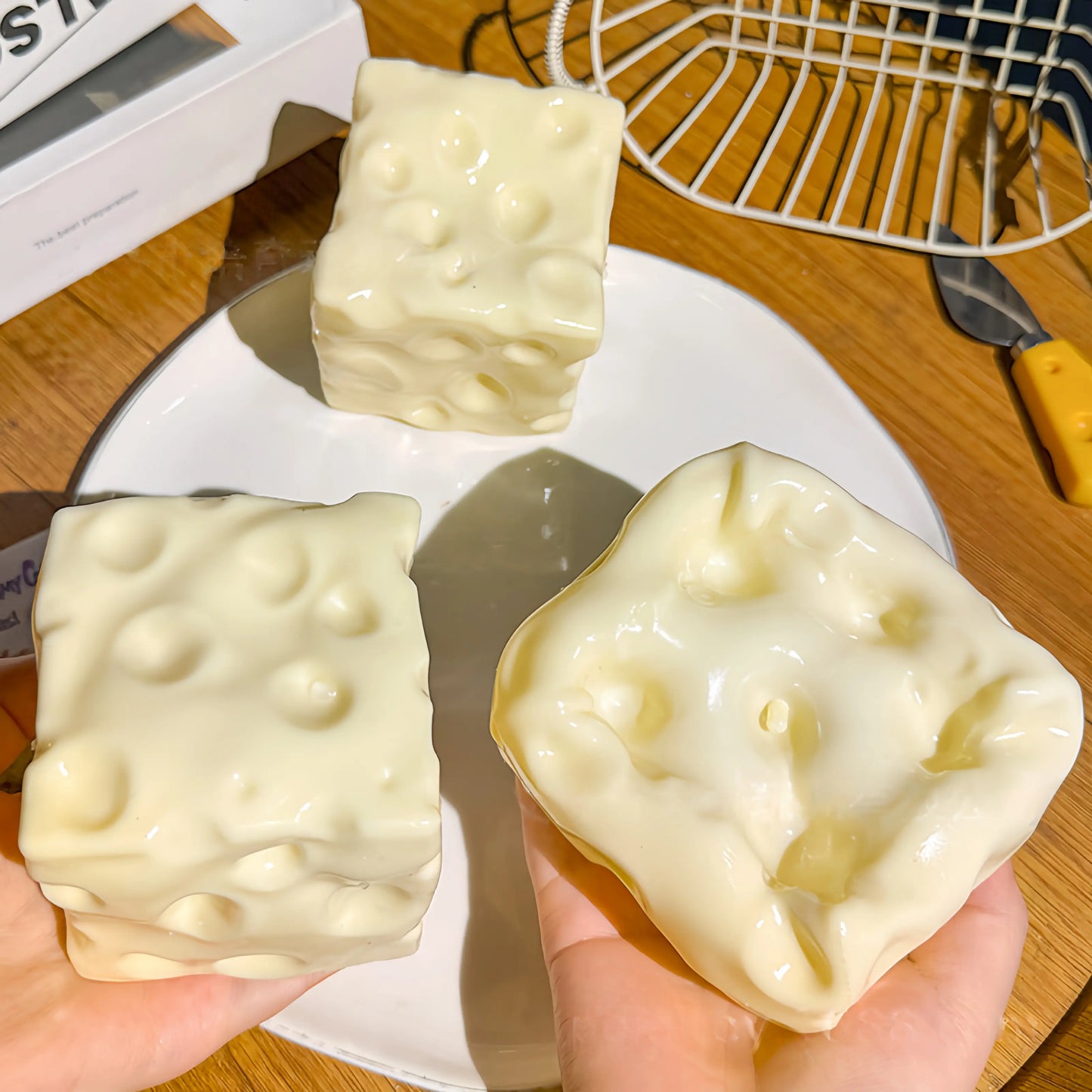 Squishy Cheese Block - Yellow, Moldable Fidget Toy with Squeeze Feature, Ideal for Play and Relaxation Giant Cheese Squishy - 6/7Cm Moldable Non-Rebound & Slow Rebound Fidget Toy| Viral ASMR Stress Ball Glutinous