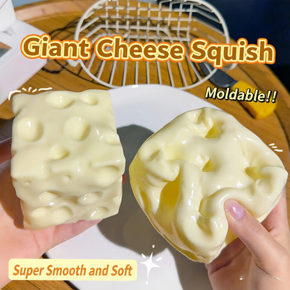 Squishy Cheese Block - Yellow, Moldable Fidget Toy with Squeeze Feature, Ideal for Play and Relaxation Giant Cheese Squishy - 6/7Cm Moldable Non-Rebound & Slow Rebound Fidget Toy| Viral ASMR Stress Ball Glutinous