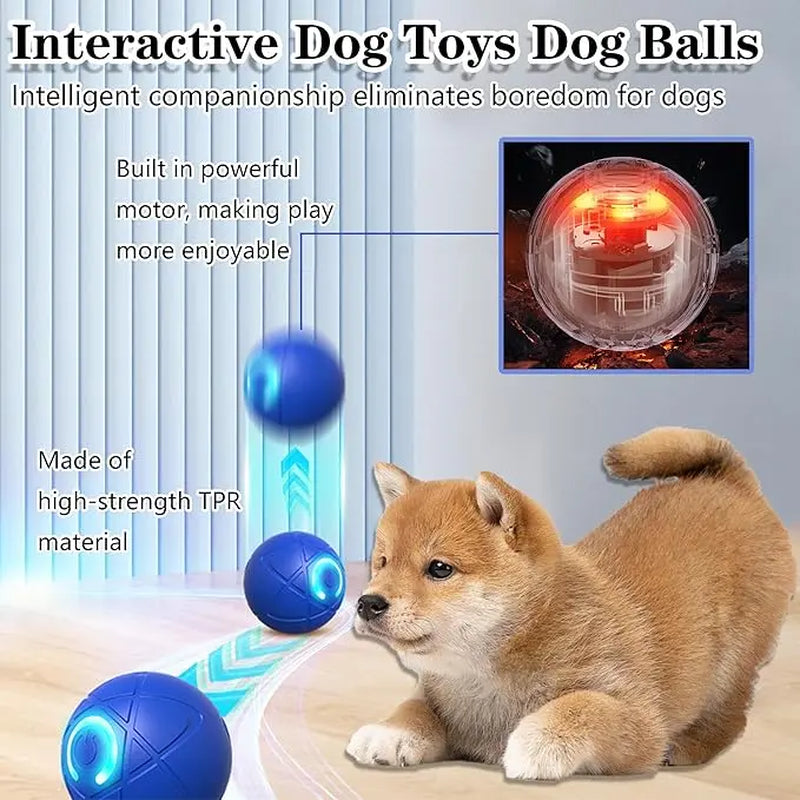 Fuzztik Interactive Dog Toy Ball 2025 Upgrade Durable TPR Material USB Rechargeable Automatic Rolling & Vibrating Ball for Small Medium Large Dogs Anti-Biting High-Quality